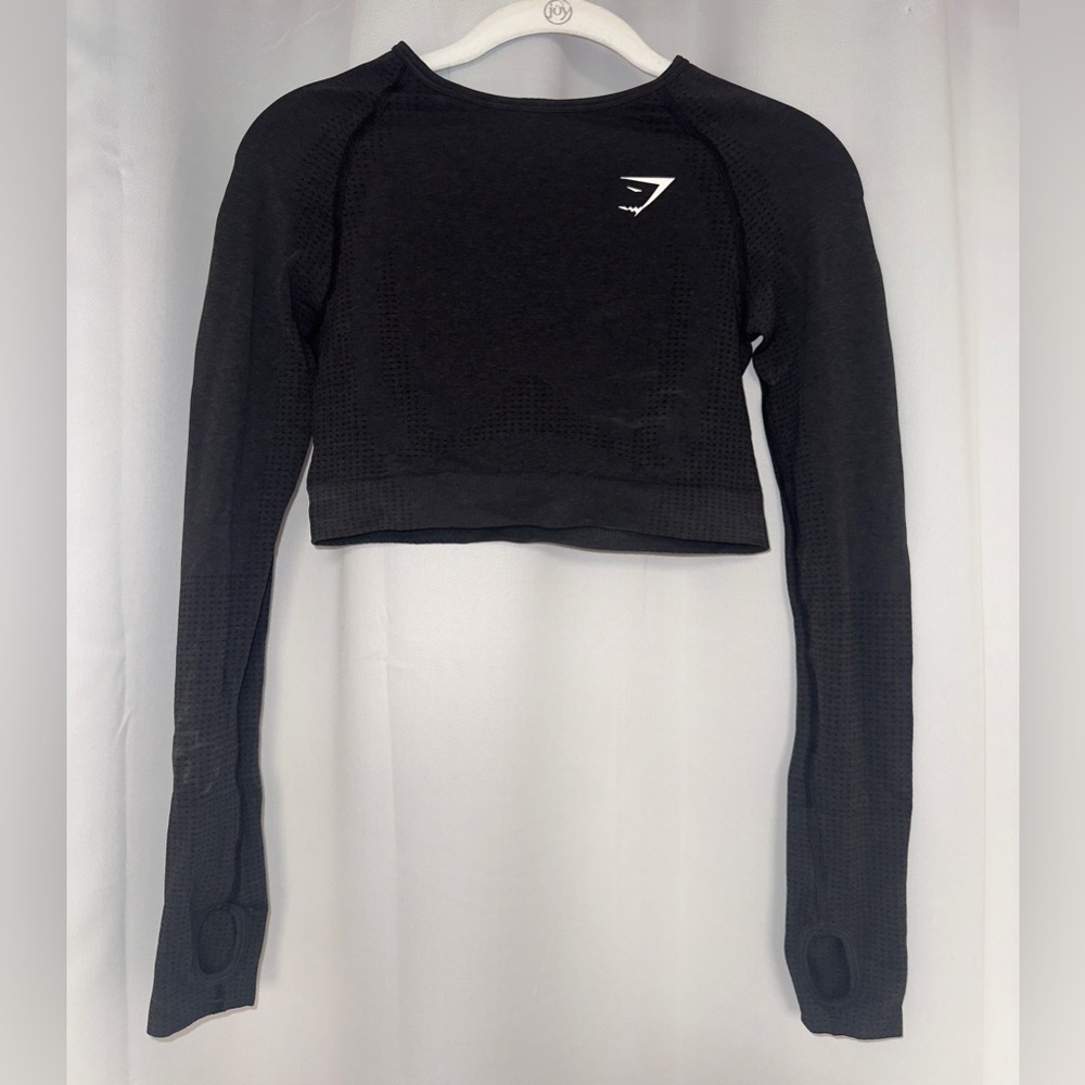 Gymshark Black Long Sleeve Crop Top